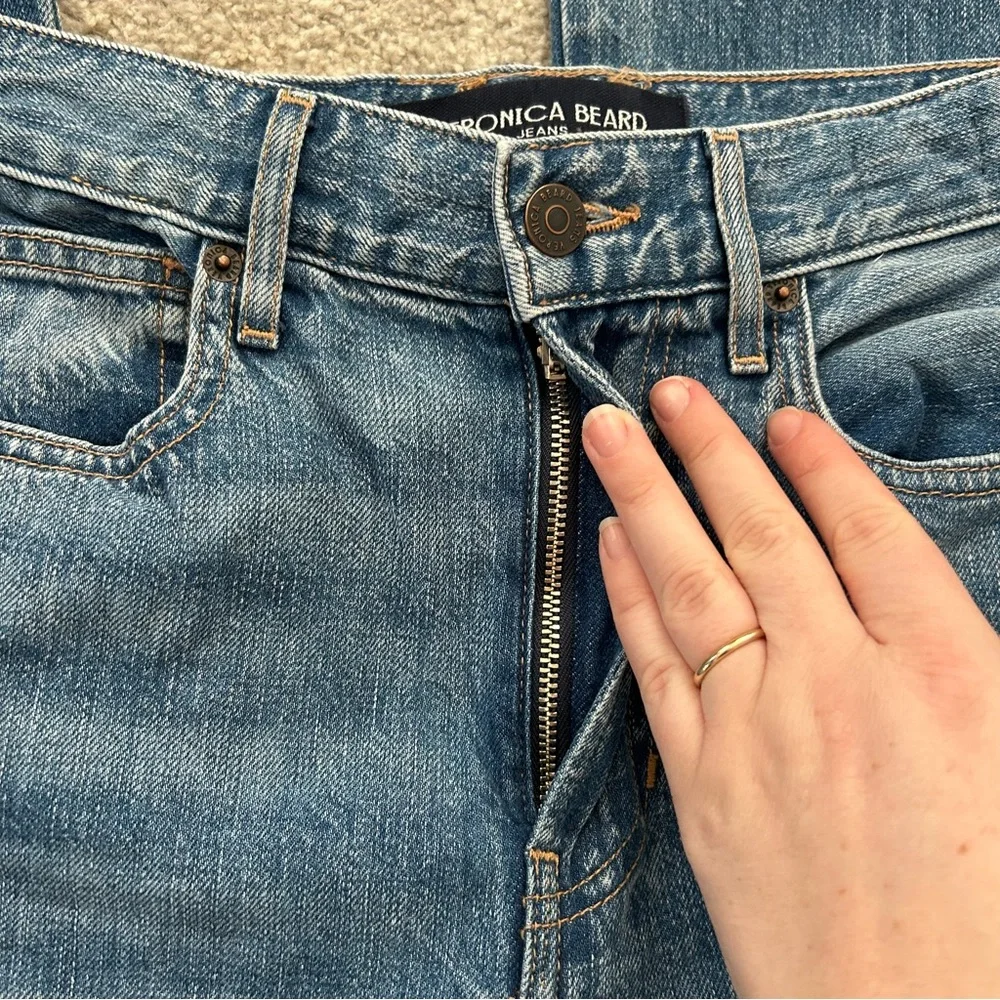 Veronica Beard Taylor Relaxed Wide Leg High Rise Denim Jeans Size 26 - Picture 3 of 11